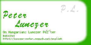 peter lunczer business card